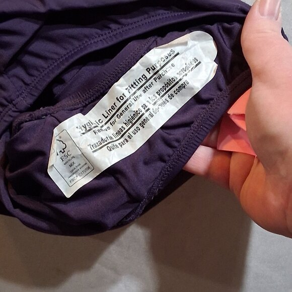 Lands' End Dark Purple Ruched Swimsuit - Picture 9 of 12